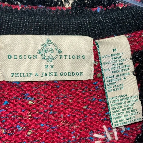 Design Options by Philip and Jane Gordon Dog Show Cardigan Size Medium